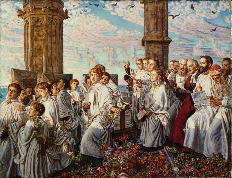 Maimorgen auf dem Turm des Magdalen College, Oxford, alte jährliche Zeremonie - William Holman Hunt