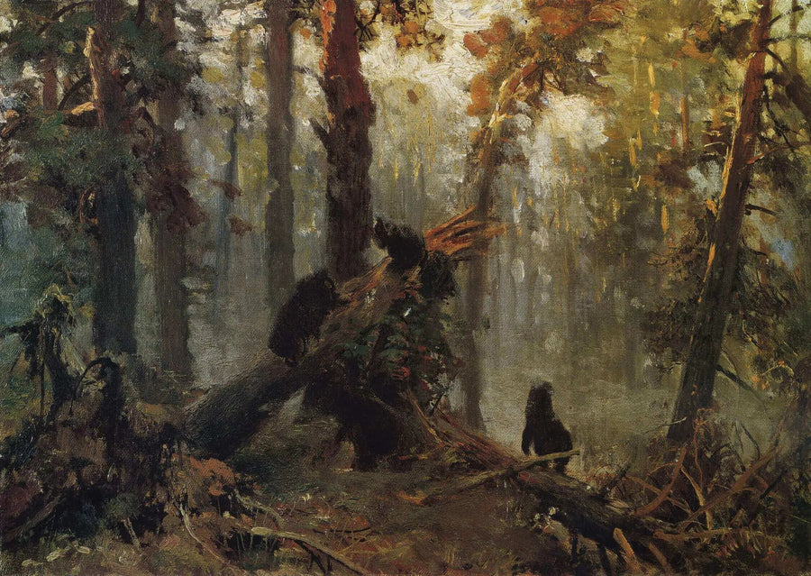 Vormittag in einem Kiefernwald. Skizze - Ivan Chichkine