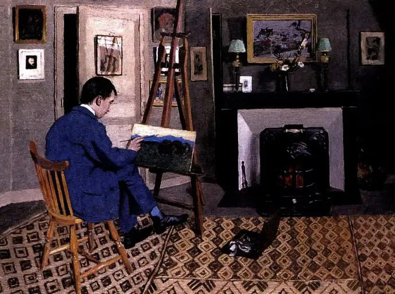 Max Rodriguez-Henriques im Atelier von Félix Vallotton, Schwiegervater - Félix Vallotton