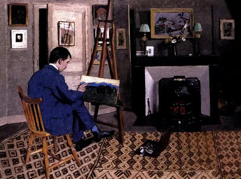 Max Rodriguez-Henriques im Atelier von Félix Vallotton, Schwiegervater - Félix Vallotton