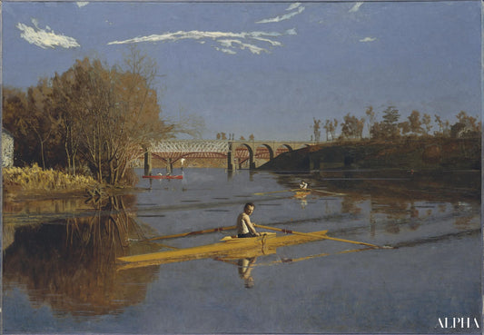 Max Schmitt en godille simple - Thomas Eakins - Reproductions de tableaux et peintures haut de gamme