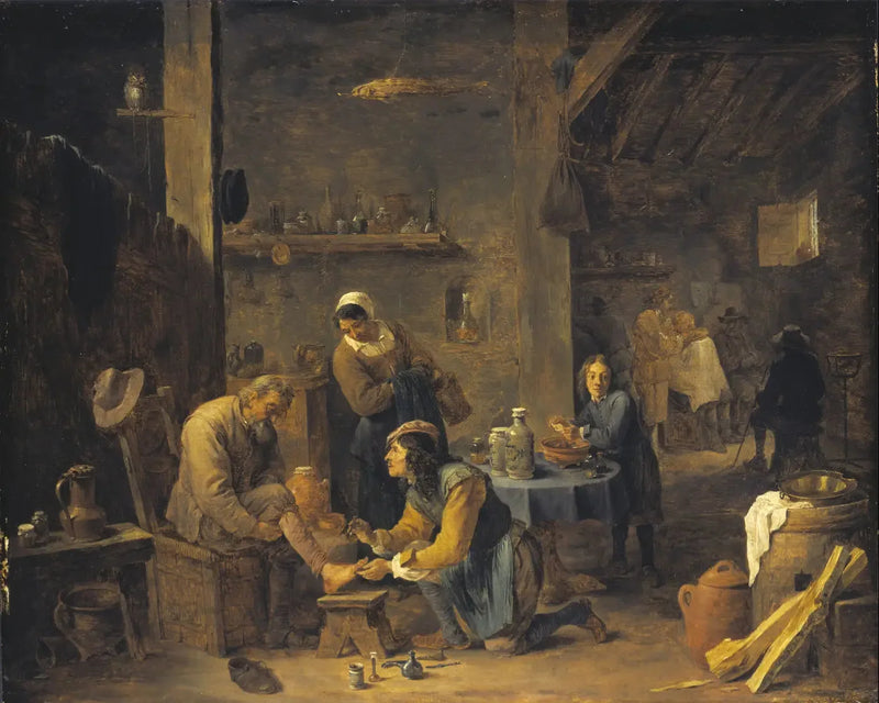 Dorfarzt besucht einen Patienten - David Teniers der Jüngere