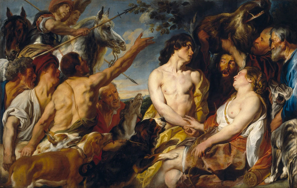 Méléagre et Atalante - Jacob Jordaens image 1 copie peinte à la main à l’huile