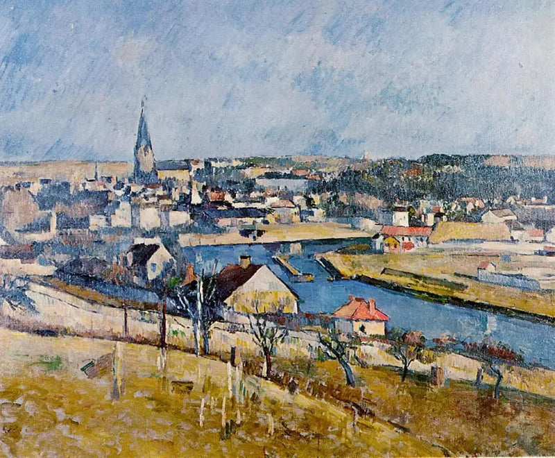 Melun gesehen von Le Mée-sur-Seine - Paul Cézanne