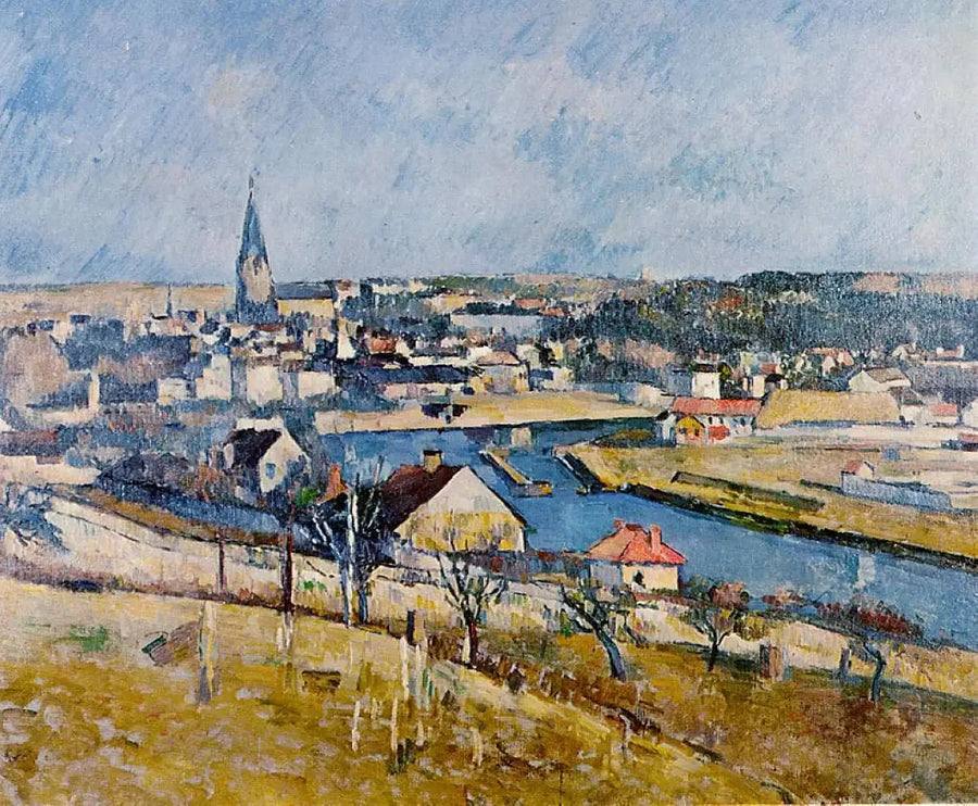 Melun gesehen von Le Mée-sur-Seine - Paul Cézanne
