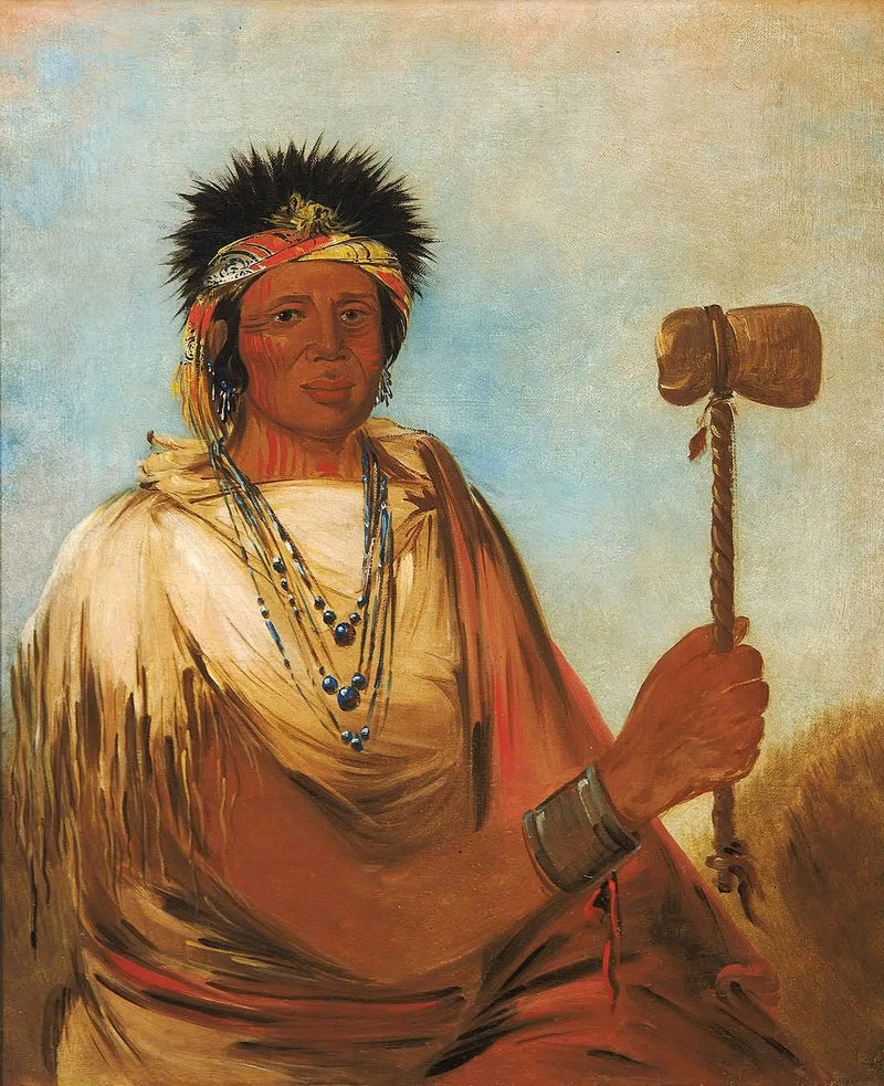Männer-Sohn-Se-Ah, Haupt links, ein Krieger - George Catlin