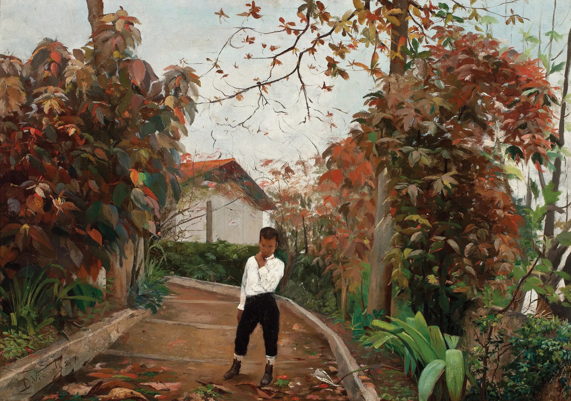 Menino na ladeira - Eliseu Visconti image 1 copie peinte à la main à l’huile