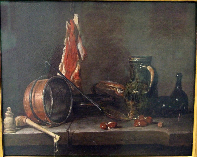 Menü für Fett und Küchenutensilien - Jean Siméon Chardin