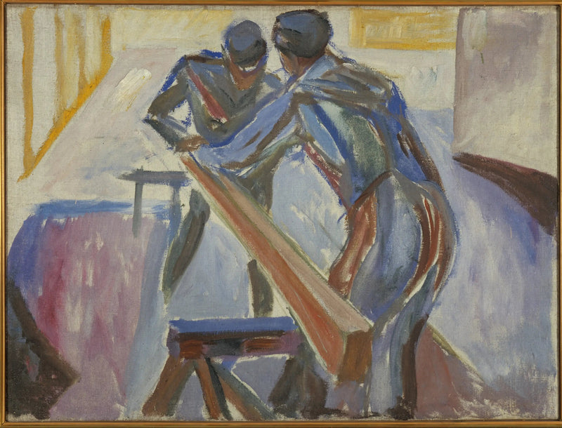Tischler in der Werkstatt - Edvard Munch