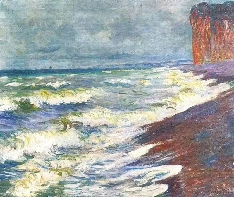 Aufgewühltes Meer bei Pourville - Claude Monet