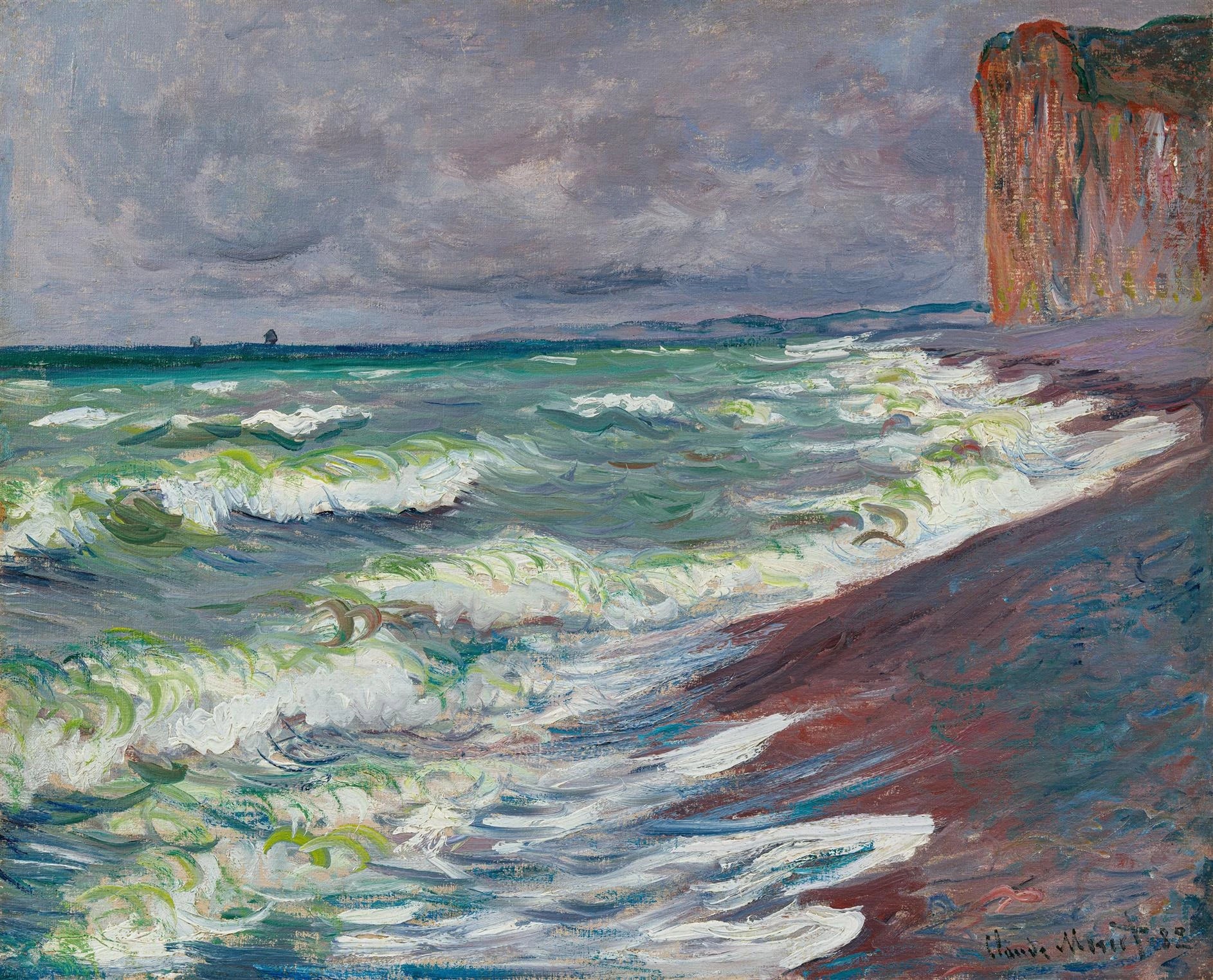 Mer agitée à Pourville W718 de Claude Monet – collection particulière