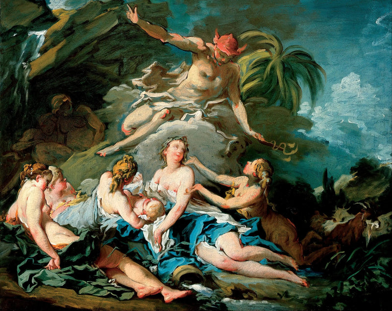 Vertrauender Merkur dem Kind Bacchus den Nymphen von Nysa - François Boucher