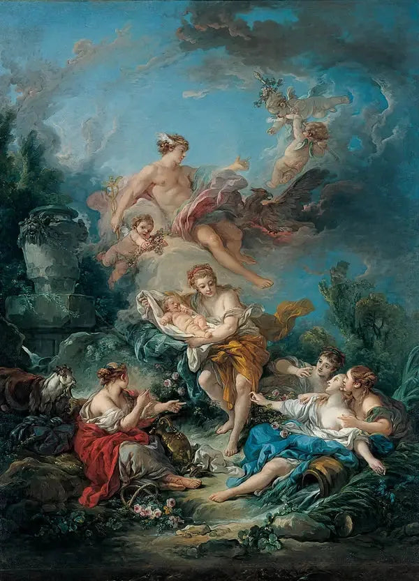 Merkur vertraut dem Kind Bacchus den Nymphen von Nysa - François Boucher