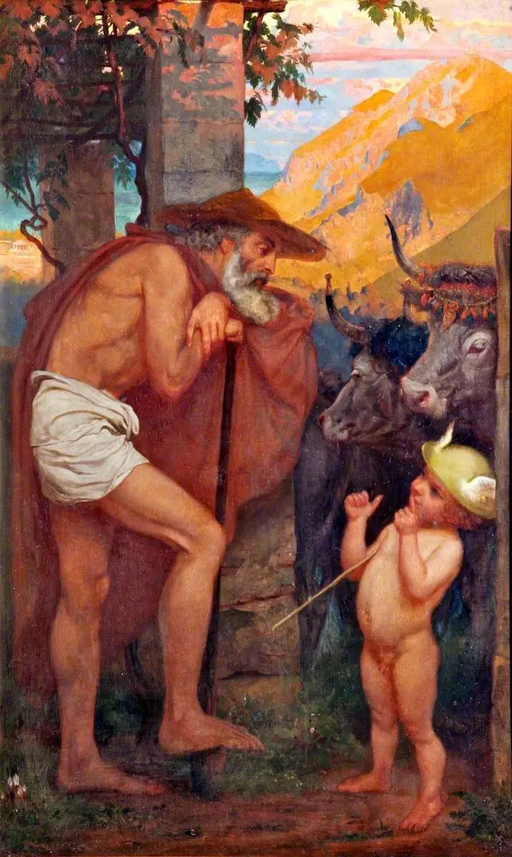 Fliegende Merkur stiehlt das Vieh der Götter - Edward Poynter