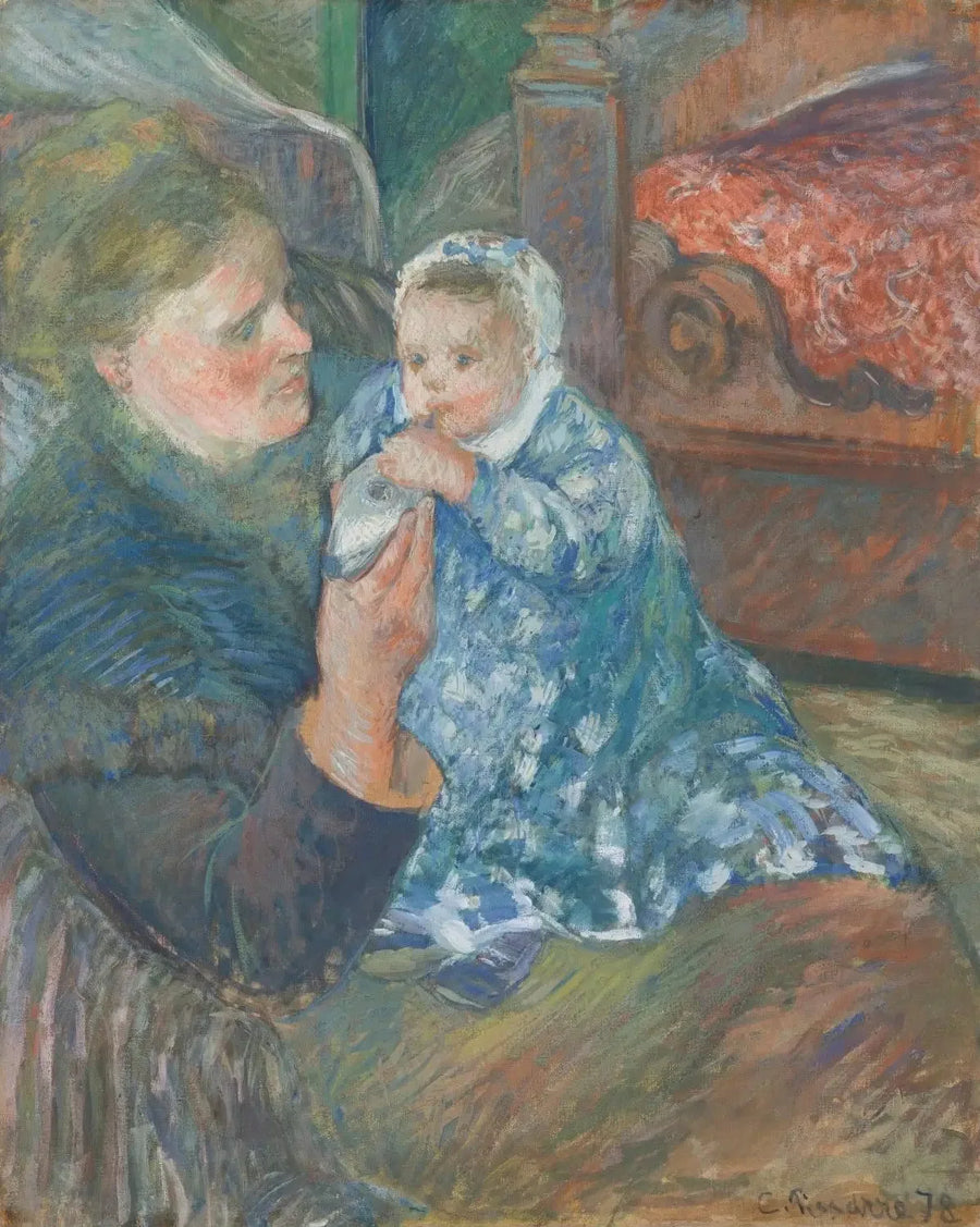 Mutter und Kind (Julie Pissarro und Sohn Ludovic-Rodolphe, genannt Rodo) - Camille Pissarro