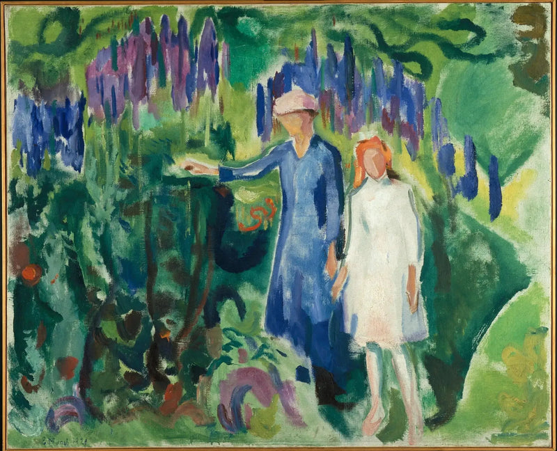 Mutter und Tochter im Garten - Edvard Munch
