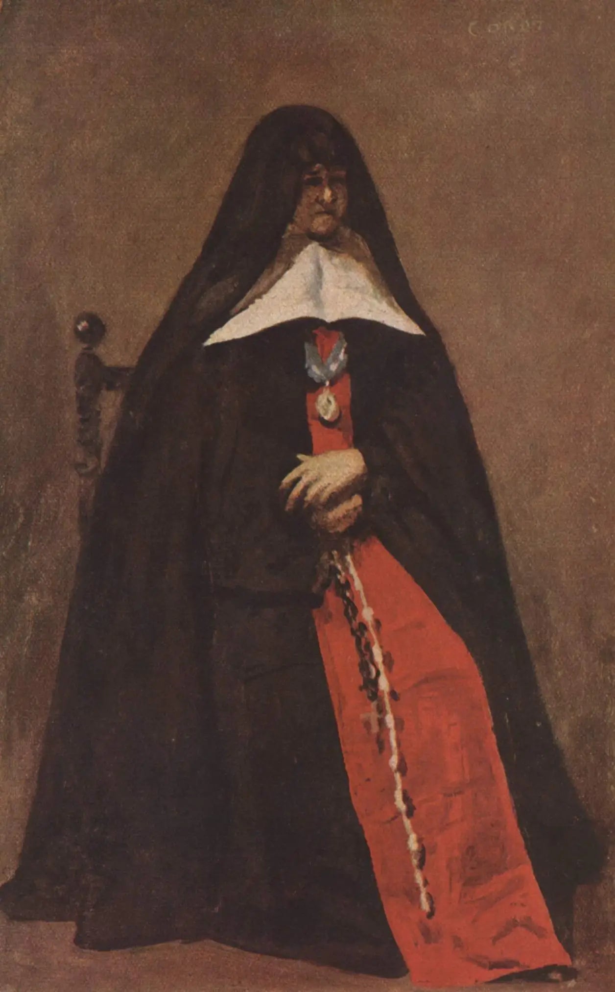 Mère Marie-Héloïse des Dix Vertus - Jean-Baptiste Camille Corot image 1 tableau peint à l’huile sur toile