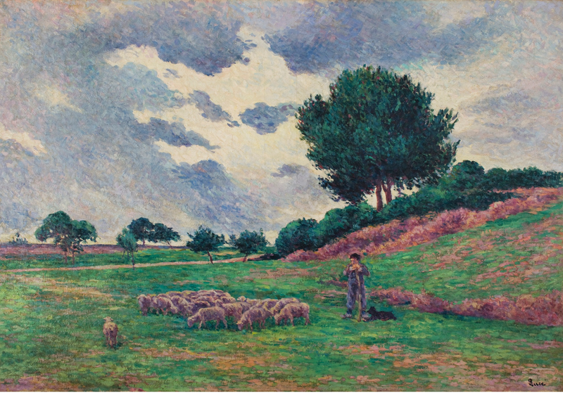 Méréville, die Schafherde - Maximilien Luce