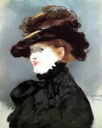 Méry Laurent mit schwarzem Hut - Édouard Manet