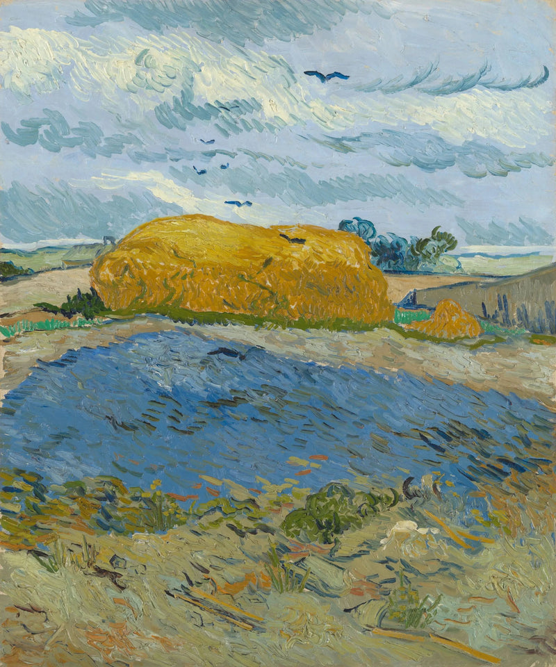 Heuhaufen unter einem regnerischen Himmel - Vincent van Gogh