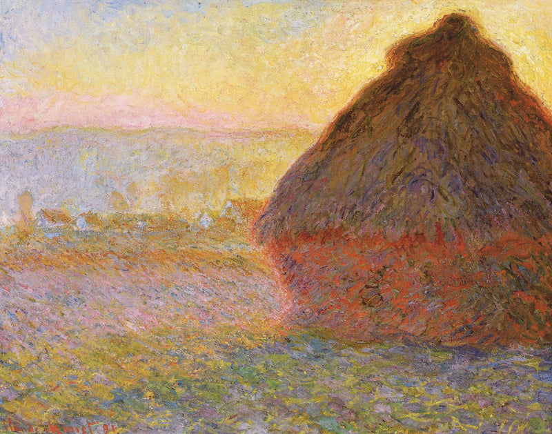 Strohballen bei Sonnenuntergang - Claude Monet