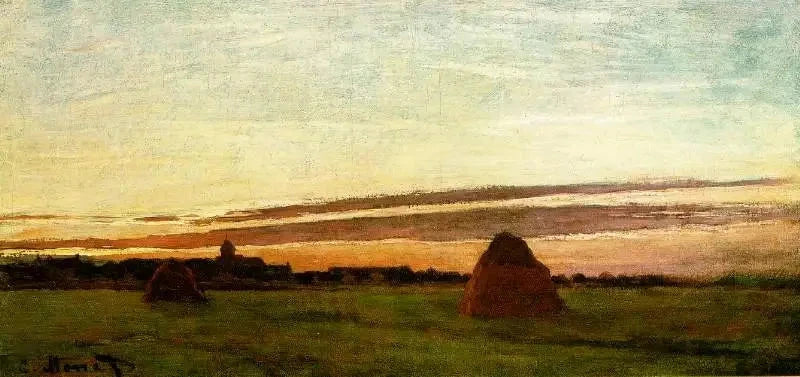 Schleifscheiben bei Chailly, aufgehende Sonne W55 a - Claude Monet