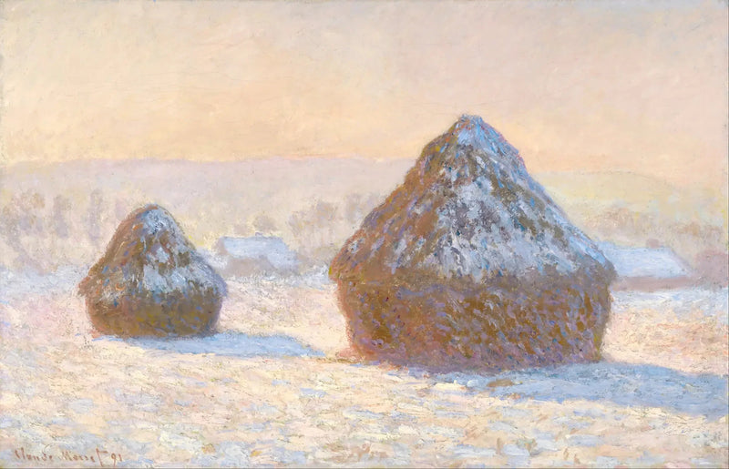 Mühlsteine, Schnee-Effekt, am Morgen - Claude Monet