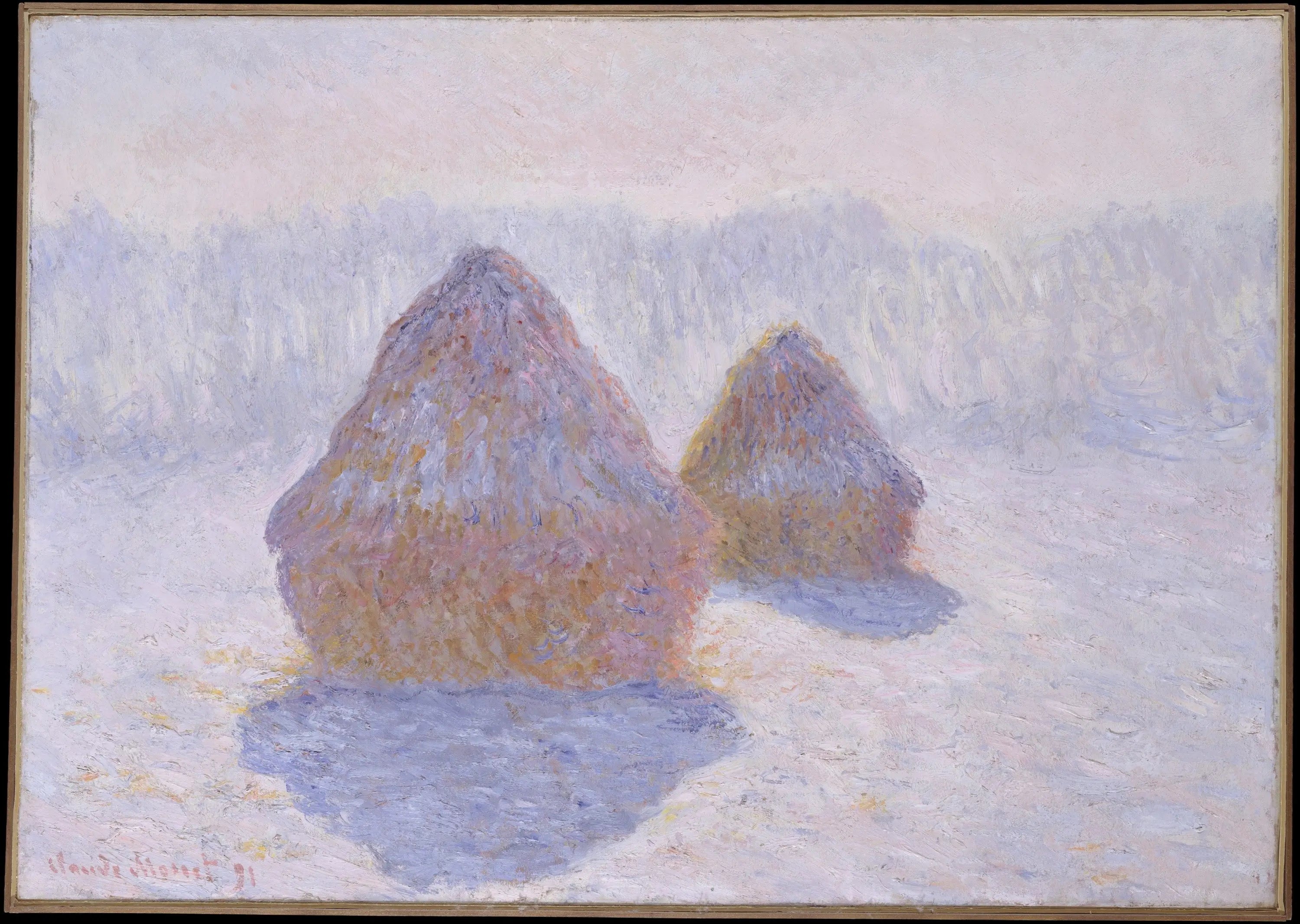 Reproduction du tableau « Meules, effet d'hiver - Claude Monet » par Alpha Reproduction en peinture à l’huile