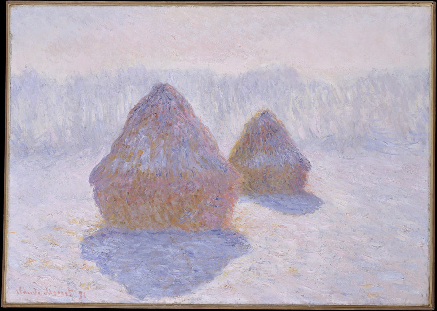 Die Heuhalme: Schnee-Effekt - Claude Monet
