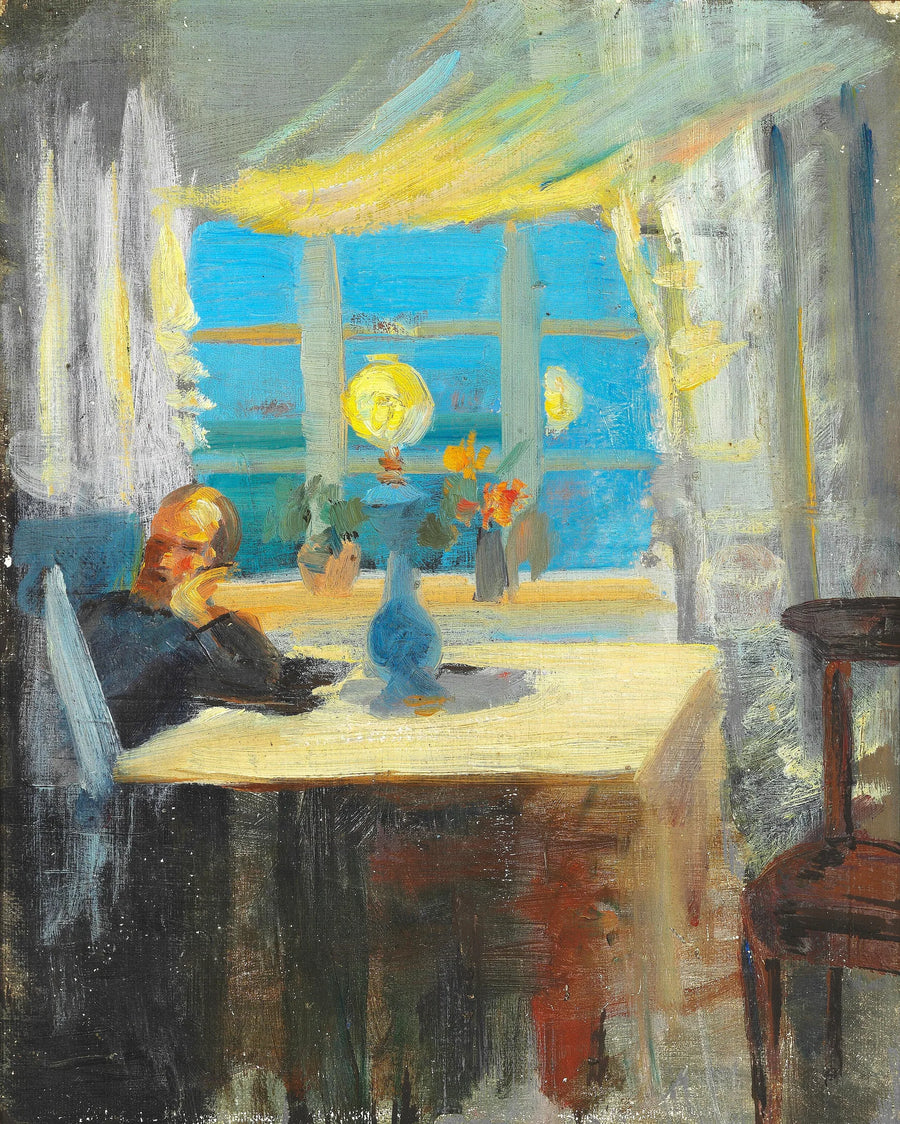 Michael Ancher liest die Zeitung. -Anna Ancher