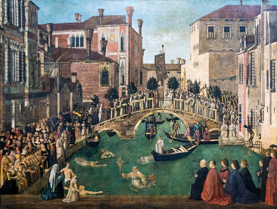 Wunder des Kreuzes an der San Lorenzo-Brücke - Gentile Bellini