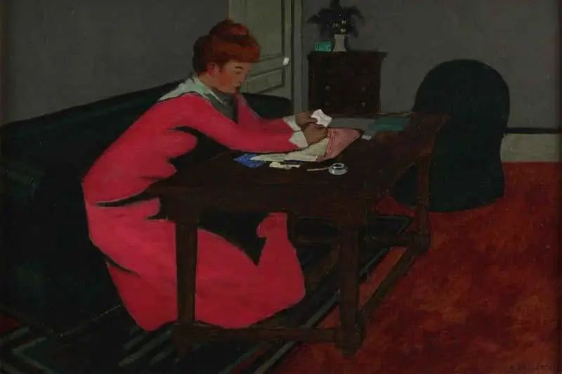 Misia an ihrem Büro - Félix Vallotton