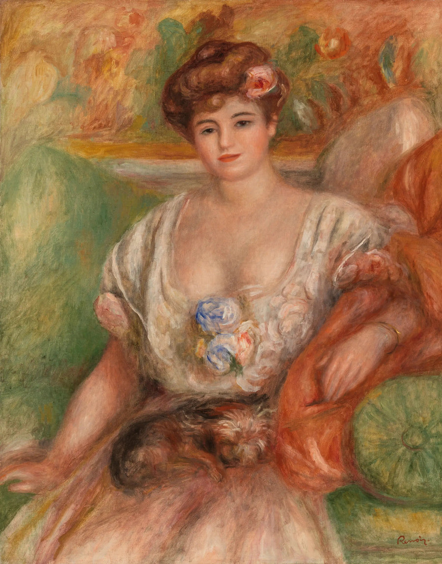 Misia Sert mit einem kleinen Hund - Pierre-Auguste Renoir