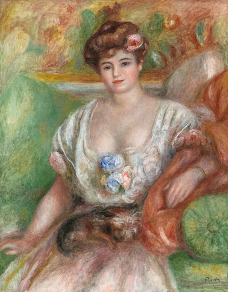 Misia Sert mit einem kleinen Hund - Pierre-Auguste Renoir