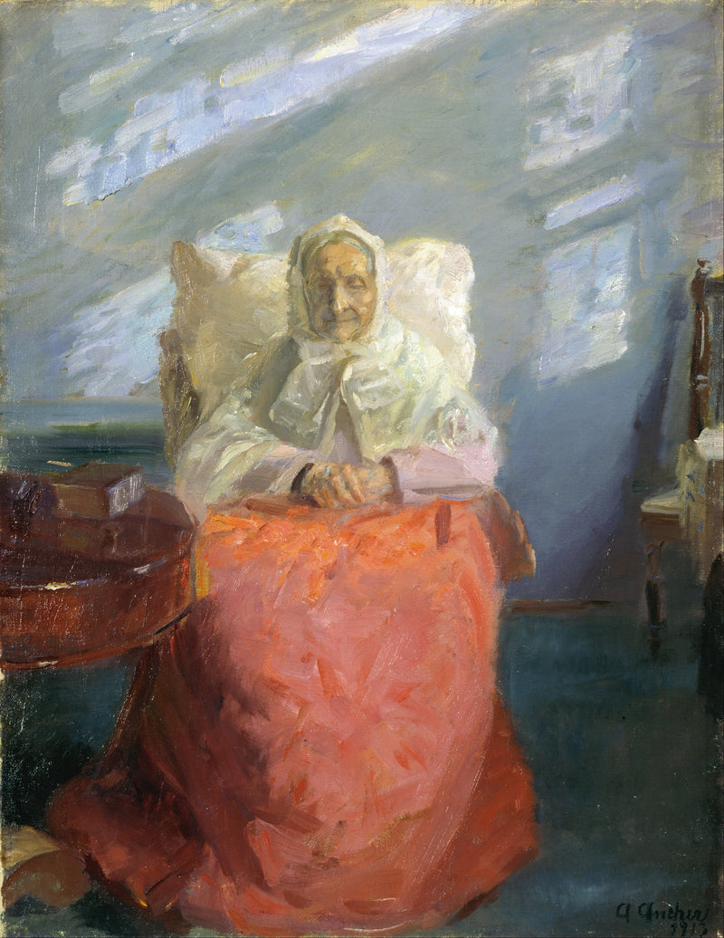 Frau Anker im blauen Zimmer