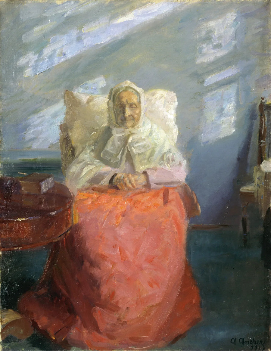 Frau Anker im blauen Zimmer