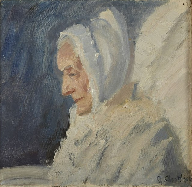 Frau Brøndum trug Weiß. – Anna Ancher