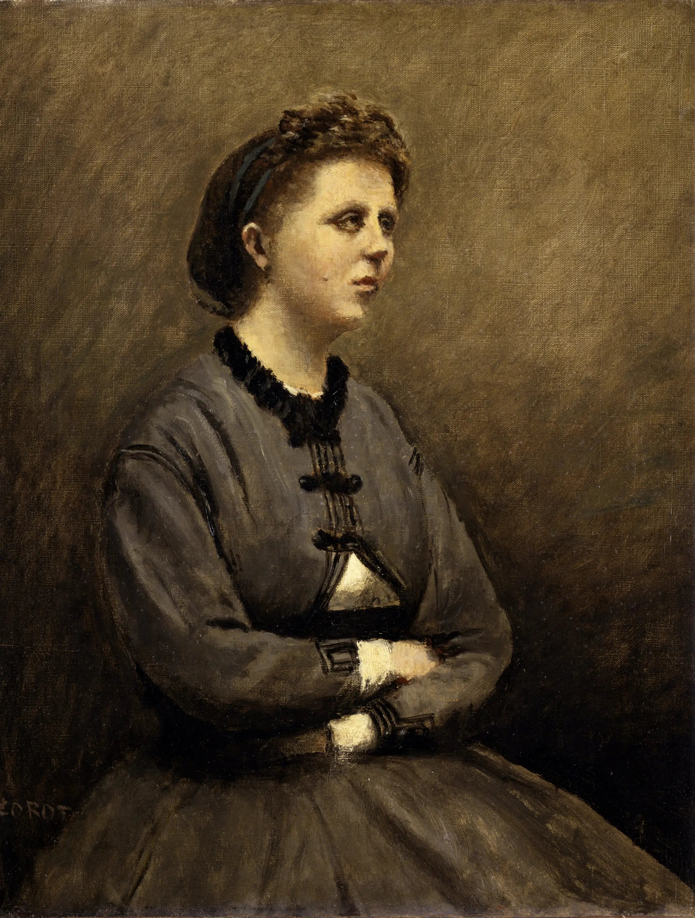 Mme de Larochenoire épouse du peintre (Mme de Larochenoire femme du peintre) - Jean-Baptiste Camille Corot - Alpha