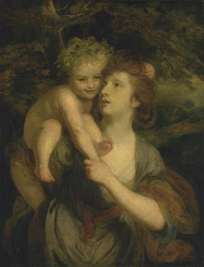 Frau Hartley als Nymphe mit einem jungen Bacchus - Joshua Reynolds