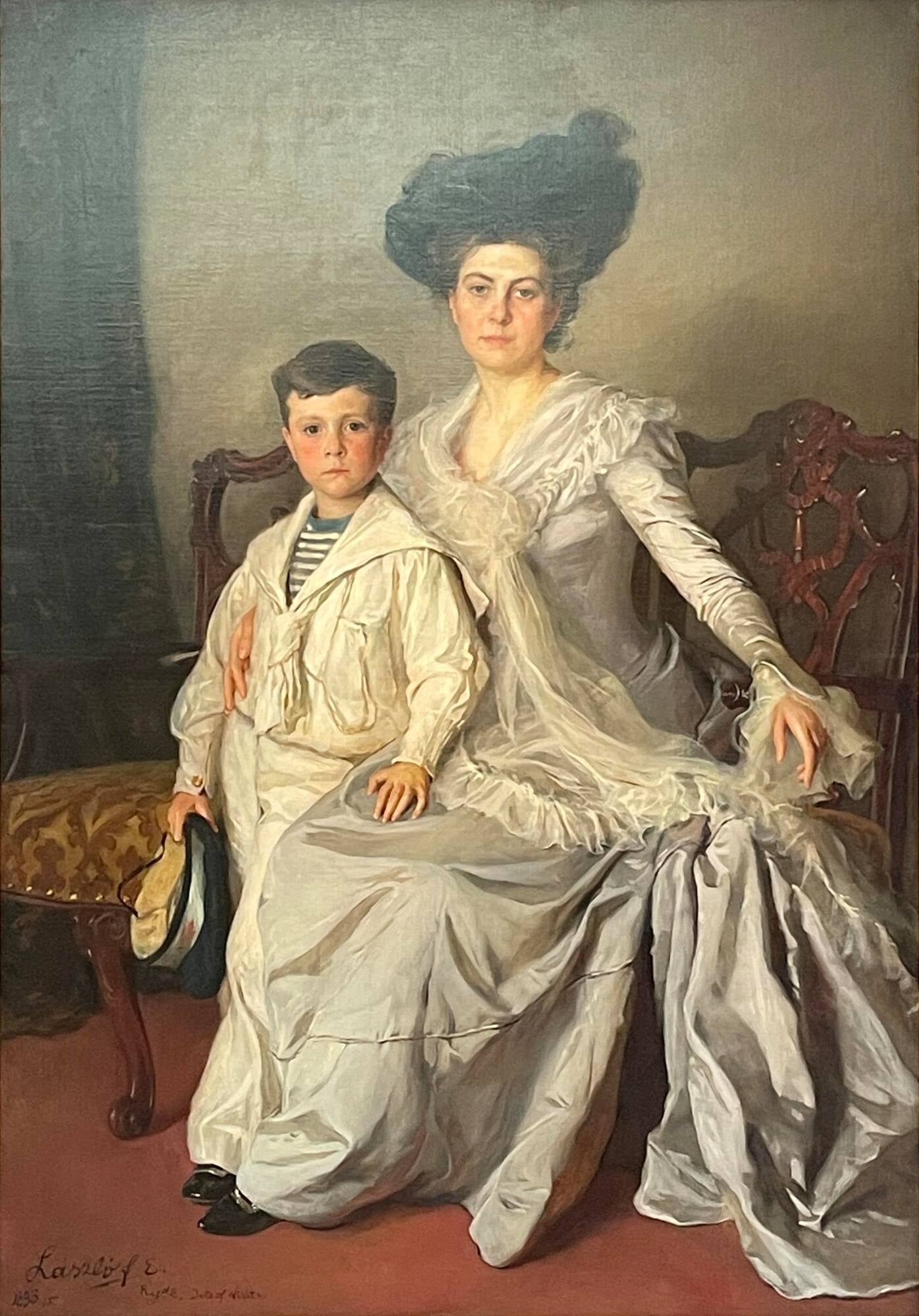 Mme Joseph Grafton Minot et son fils, Grafton - Philip de László image 1 reproduction de peinture à l’huile
