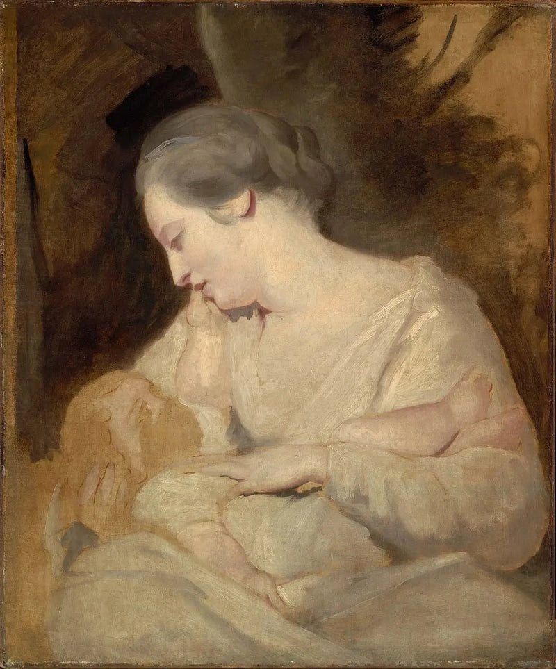 Mme Richard Hoare holding her child - Joshua Reynolds