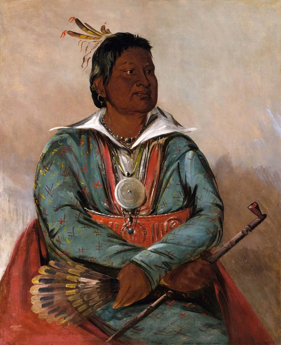 Mó-sho-la-túb-bee, Celui qui éteint et tue, Chef de la tribu - George Catlin