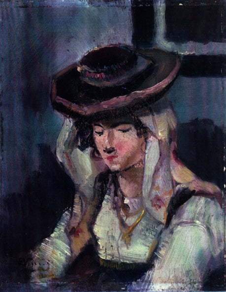 Moça com chapéu - Eliseu Visconti image 1 reproduction artisanale de tableau