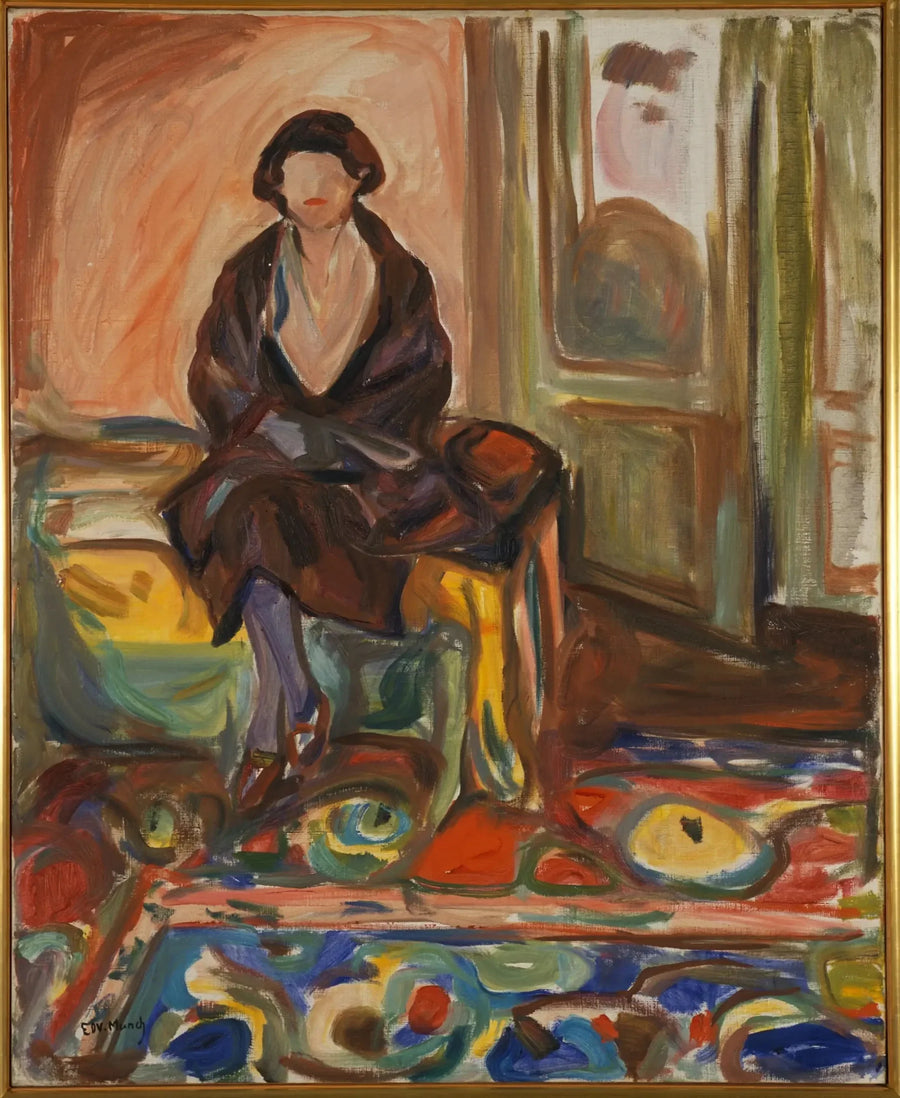 Modell, das auf dem Sofa sitzt - Edvard Munch
