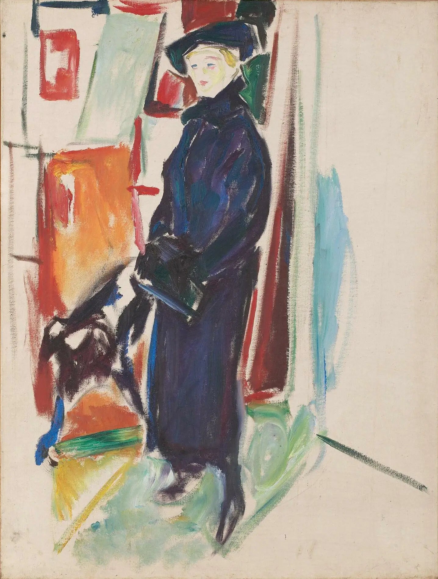Reproduction du tableau « Modèle avec chapeau et manteau - Edvard Munch » par Alpha Reproduction en peinture à l’huile