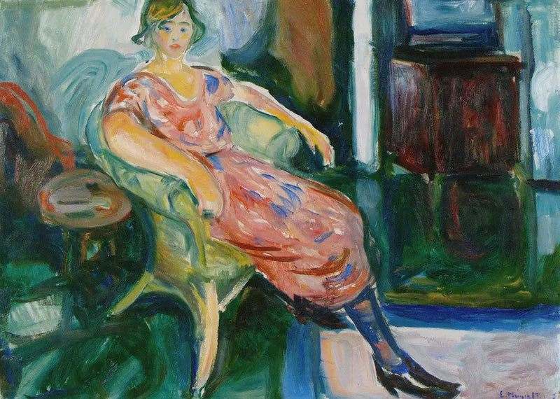 Modell in einem Korbstuhl - Edvard Munch