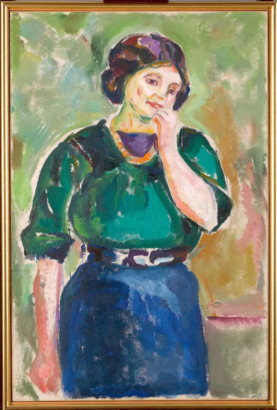 Modell in Grün und Blau - Edvard Munch