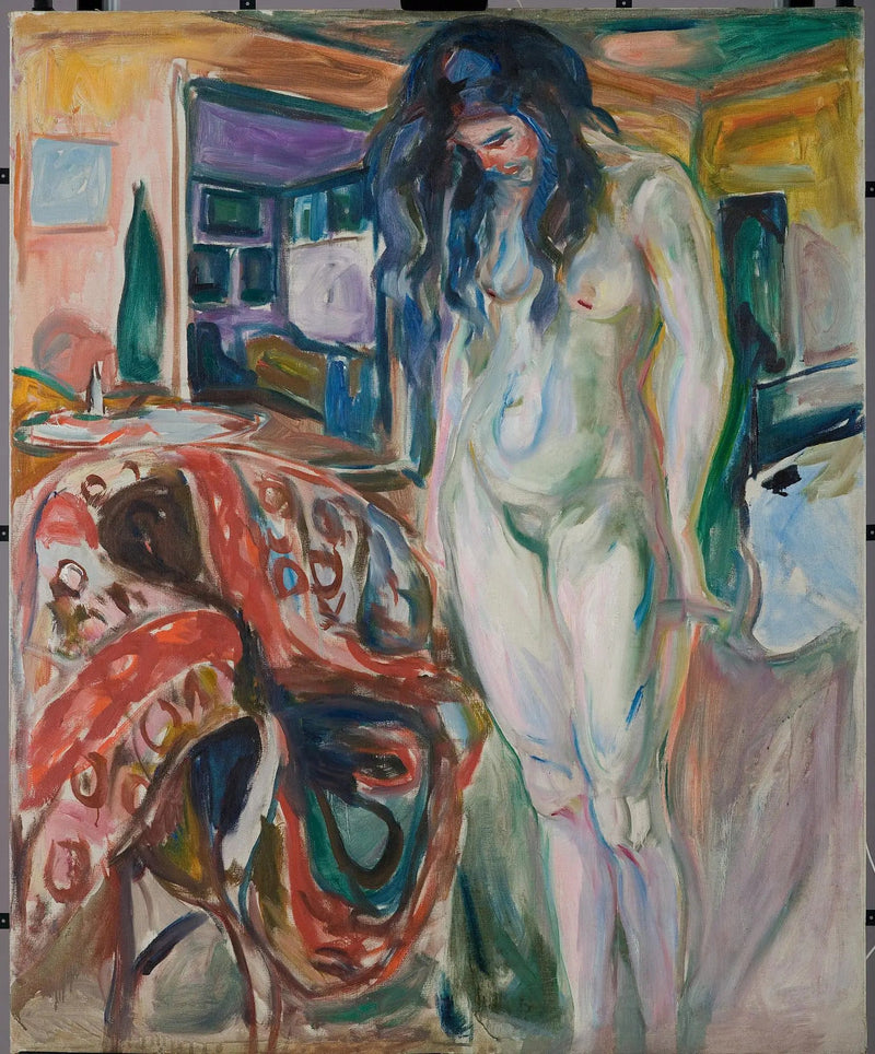 Modell neben dem Korbstuhl - Edvard Munch