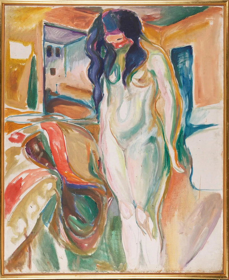 Modell neben dem Korbstuhl - Edvard Munch
