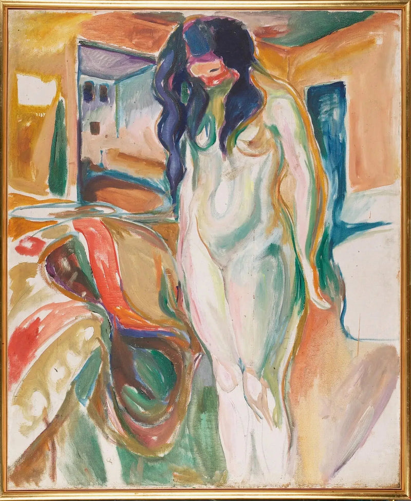 Modell neben dem Korbstuhl - Edvard Munch